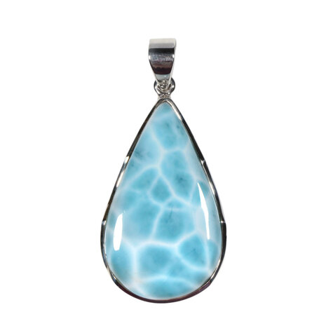 Zilveren hanger larimar | druppel 3,8 x 2,3 cm Zilveren hanger larimar | druppel 3,8 x 2,3 cm