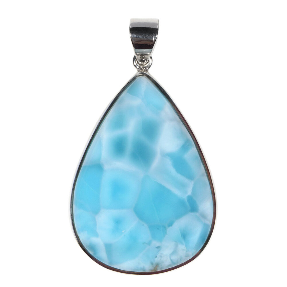 Zilveren hanger larimar | druppel 4,2 x 3 cm Zilveren hanger larimar | druppel 4,2 x 3 cm
