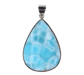 Zilveren hanger larimar | druppel 4,2 x 3 cm Zilveren hanger larimar | druppel 4,2 x 3 cm