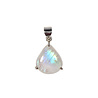 Zilveren hanger maansteen (regenboog) | druppel gezet 1,8 x 1,7 cm