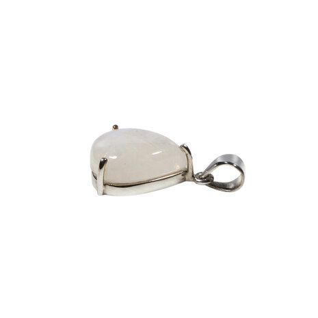 Zilveren hanger maansteen (regenboog) | druppel gezet 1,8 x 1,7 cm