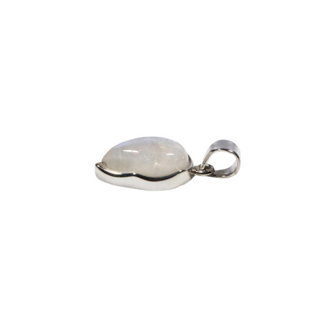 Zilveren hanger maansteen (regenboog) | druppel 1,6 x 0,9 cm Zilveren hanger maansteen (regenboog) | druppel 1,6 x 0,9 cm