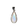 Zilveren hanger maansteen (regenboog) | druppel 2,3 x 1,1 cm