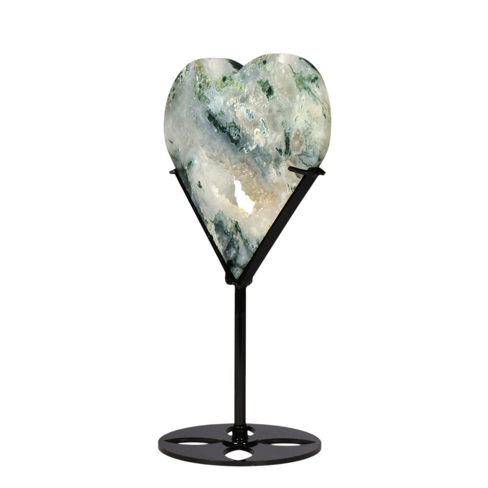 Mosagaat hart op standaard 11,3 x 13 x 1,8 cm | 282 gram Mosagaat hart op standaard 11,3 x 13 x 1,8 cm | 282 gram
