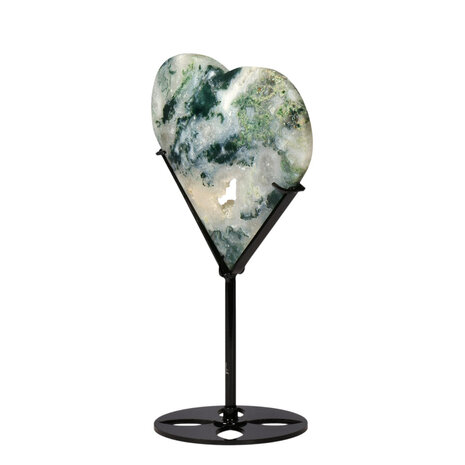 Mosagaat hart op standaard 11,3 x 13 x 1,8 cm | 282 gram Mosagaat hart op standaard 11,3 x 13 x 1,8 cm | 282 gram