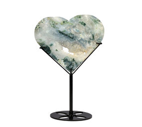 Mosagaat hart op standaard 11,3 x 13 x 1,8 cm | 282 gram Mosagaat hart op standaard 11,3 x 13 x 1,8 cm | 282 gram