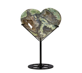Mosagaat hart op standaard 10,4 x 12,5 x 1,8 cm | 328 gram Mosagaat hart op standaard 10,4 x 12,5 x 1,8 cm | 328 gram
