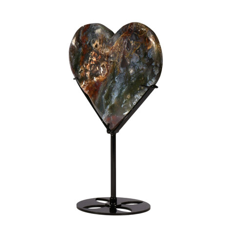 Mosagaat hart op standaard 12,1 x 14 x 1,3 cm | 331 gram Mosagaat hart op standaard 12,1 x 14 x 1,3 cm | 331 gram