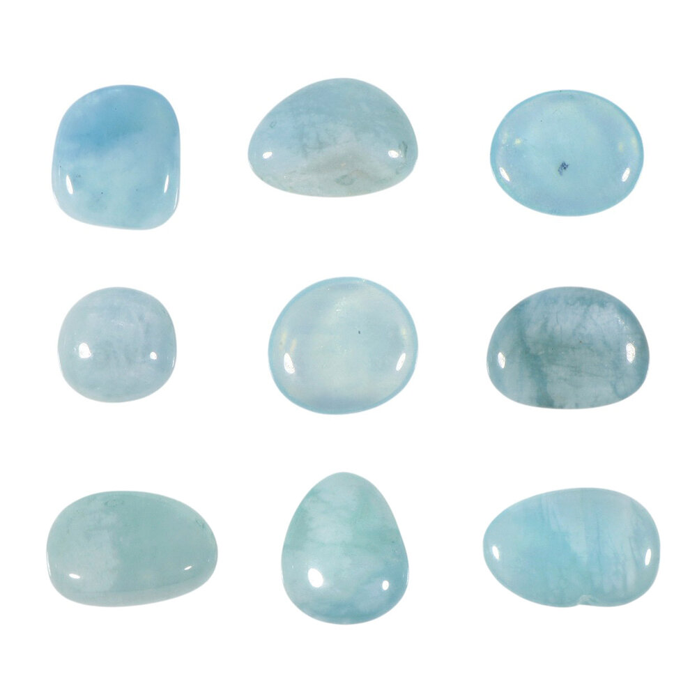 Aquamarijn (blauw) steen A-kwaliteit getrommeld | middel (M) Aquamarijn (blauw) steen A-kwaliteit getrommeld | middel (M)