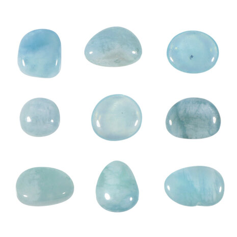 Aquamarijn (blauw) steen A-kwaliteit getrommeld | middel (M) Aquamarijn (blauw) steen A-kwaliteit getrommeld | middel (M)