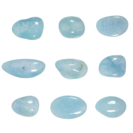 Aquamarijn (blauw) steen A-kwaliteit getrommeld | groot (L) Aquamarijn (blauw) steen A-kwaliteit getrommeld | groot (L)