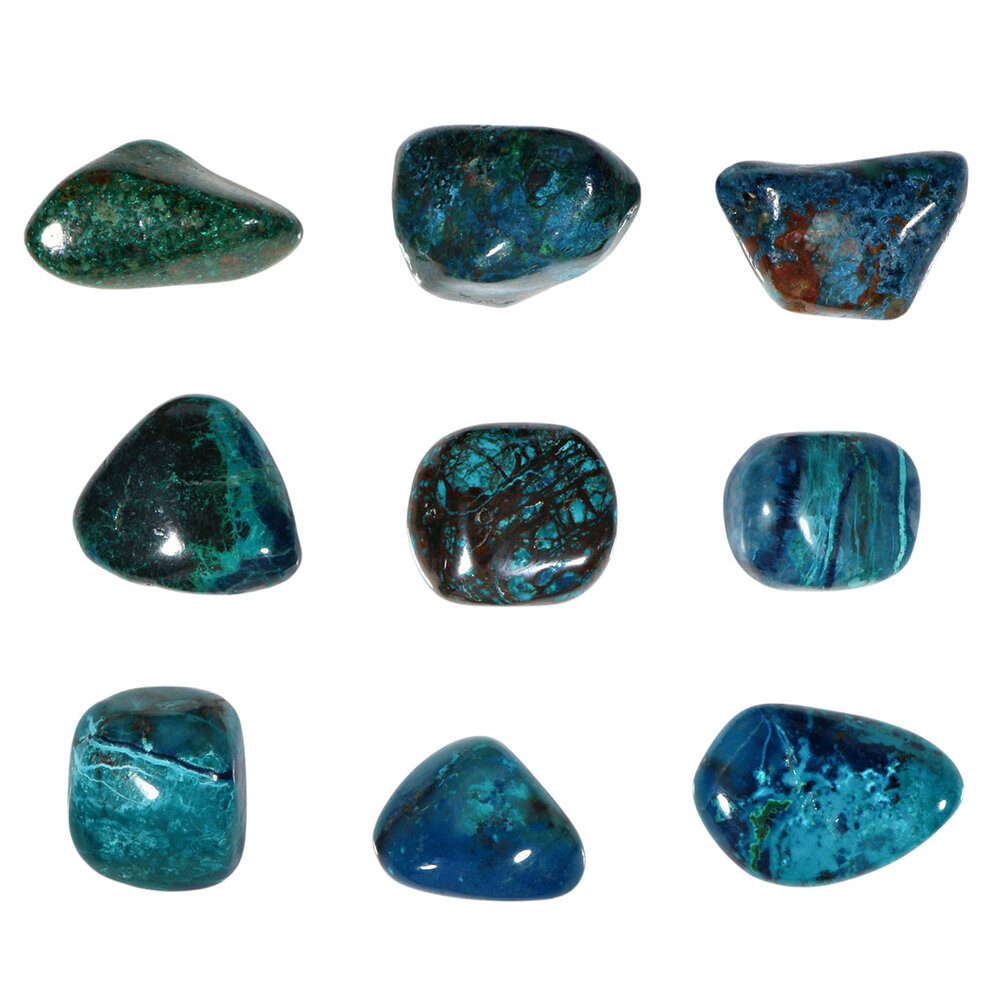 Chrysocolla A-kwaliteit steen getrommeld | groot (L)