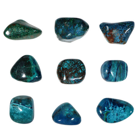 Chrysocolla A-kwaliteit steen getrommeld | groot (L)