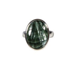 Zilveren ring serafiniet maat 20 (verstelbaar) | ovaal 2,1 x 1,6 cm Zilveren ring serafiniet maat 20 (verstelbaar) | ovaal 2,1 x 1,6 cm