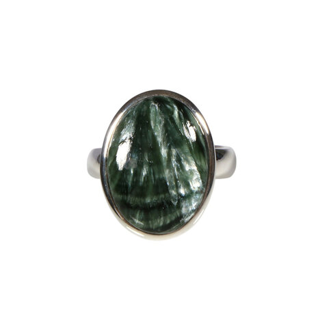 Zilveren ring serafiniet maat 20 (verstelbaar) | ovaal 2,1 x 1,6 cm Zilveren ring serafiniet maat 20 (verstelbaar) | ovaal 2,1 x 1,6 cm