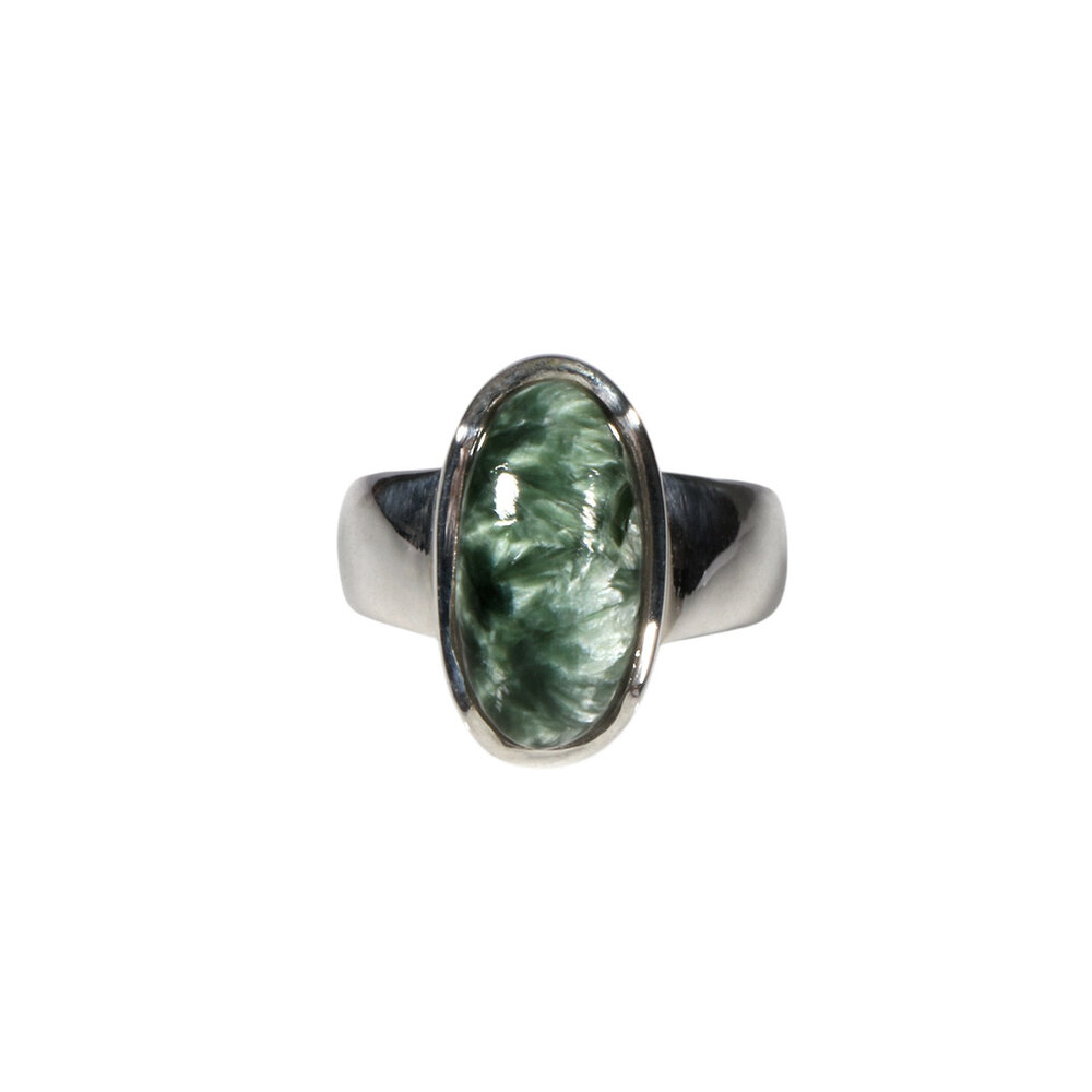 Zilveren ring serafiniet maat 17 (verstelbaar) | ovaal 1,6 x 0,8 cm Zilveren ring serafiniet maat 17 (verstelbaar) | ovaal 1,6 x 0,8 cm