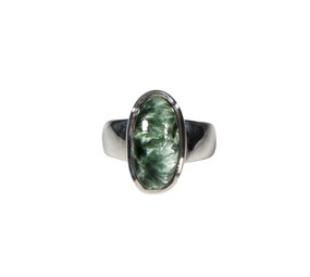 Zilveren ring serafiniet maat 17 (verstelbaar) | ovaal 1,6 x 0,8 cm Zilveren ring serafiniet maat 17 (verstelbaar) | ovaal 1,6 x 0,8 cm
