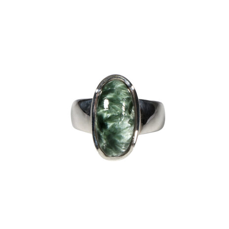 Zilveren ring serafiniet maat 17 (verstelbaar) | ovaal 1,6 x 0,8 cm Zilveren ring serafiniet maat 17 (verstelbaar) | ovaal 1,6 x 0,8 cm