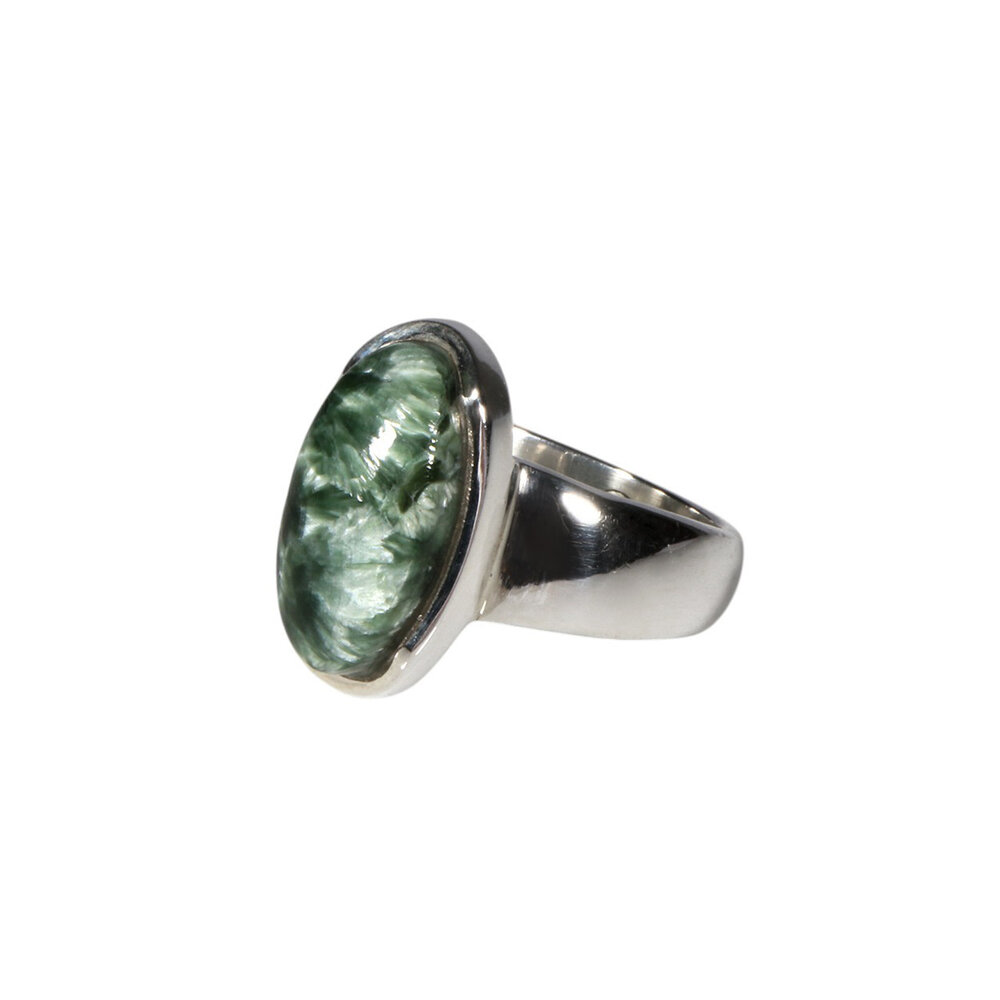 Zilveren ring serafiniet maat 17 (verstelbaar) | ovaal 1,6 x 0,8 cm Zilveren ring serafiniet maat 17 (verstelbaar) | ovaal 1,6 x 0,8 cm