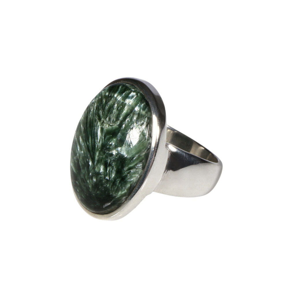 Zilveren ring serafiniet maat 18 | ovaal 2,2 x 1,7 cm Zilveren ring serafiniet maat 18 | ovaal 2,2 x 1,7 cm
