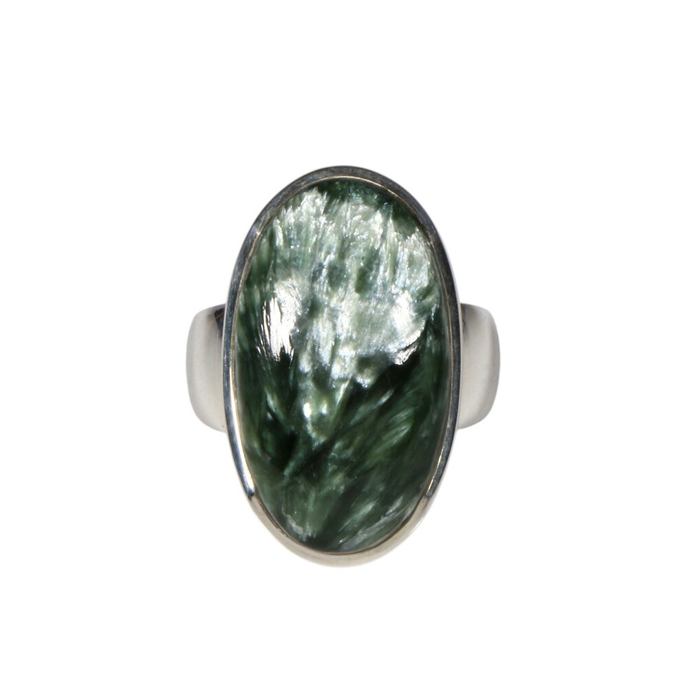 Zilveren ring serafiniet maat 18 | ovaal 2,5 x 1,4 cm Zilveren ring serafiniet maat 18 | ovaal 2,5 x 1,4 cm