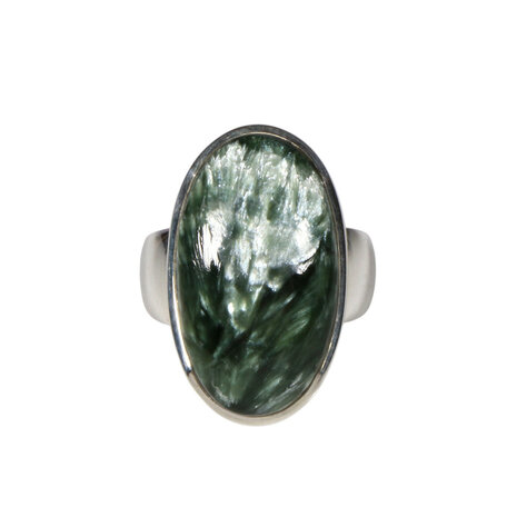 Zilveren ring serafiniet maat 18 | ovaal 2,5 x 1,4 cm Zilveren ring serafiniet maat 18 | ovaal 2,5 x 1,4 cm
