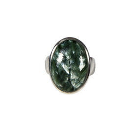 Zilveren ring serafiniet maat 17 1/2 | ovaal 2 x 1,4 cm Zilveren ring serafiniet maat 17 1/2 | ovaal 2 x 1,4 cm