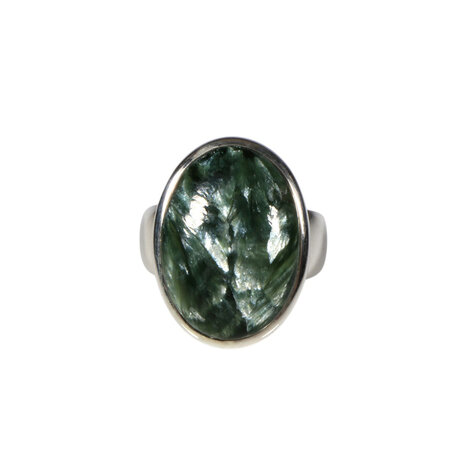 Zilveren ring serafiniet maat 17 1/2 | ovaal 2 x 1,4 cm Zilveren ring serafiniet maat 17 1/2 | ovaal 2 x 1,4 cm