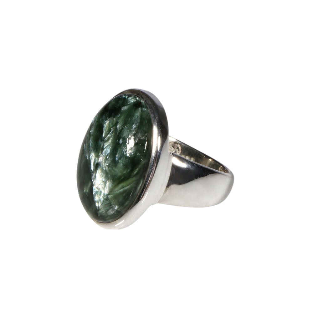 Zilveren ring serafiniet maat 17 1/2 | ovaal 2 x 1,4 cm Zilveren ring serafiniet maat 17 1/2 | ovaal 2 x 1,4 cm