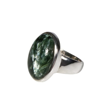 Zilveren ring serafiniet maat 17 1/2 | ovaal 2 x 1,4 cm Zilveren ring serafiniet maat 17 1/2 | ovaal 2 x 1,4 cm