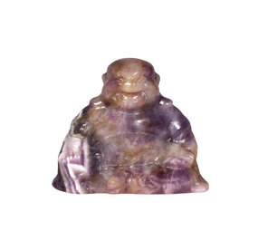 Amethist (chevron) boeddha 4,5 - 5 cm