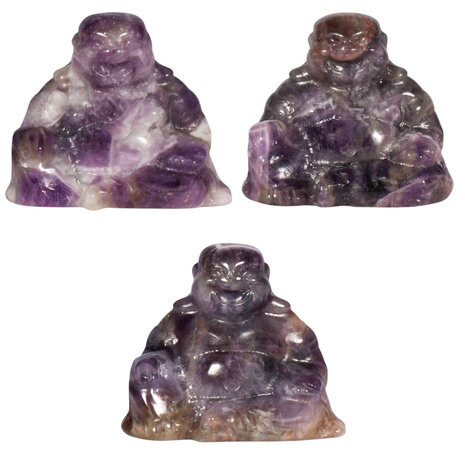 Amethist (chevron) boeddha 4,5 - 5 cm