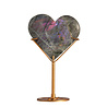 Labradoriet (paars) hart op goudkleurige standaard 8,9 x 9,6 x 1,4 cm | 247 gram Labradoriet (paars) hart op goudkleurige standaard 8,9 x 9,6 x 1,4 cm | 247 gram