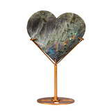 Labradoriet (paars) hart op goudkleurige standaard 11 x 12.2 x 1,8 cm | 490 gram Labradoriet (paars) hart op goudkleurige standaard 11 x 12.2 x 1,8 cm | 490 gram