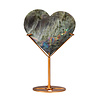Labradoriet (paars) hart op goudkleurige standaard 11 x 12.2 x 1,8 cm | 490 gram Labradoriet (paars) hart op goudkleurige standaard 11 x 12.2 x 1,8 cm | 490 gram