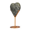 Labradoriet (paars) hart op goudkleurige standaard 11 x 12.2 x 1,8 cm | 490 gram Labradoriet (paars) hart op goudkleurige standaard 11 x 12.2 x 1,8 cm | 490 gram