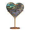 Labradoriet (paars) hart op goudkleurige standaard 12,5 x 13,5 x 1,7 cm | 518 gram Labradoriet (paars) hart op goudkleurige standaard 12,5 x 13,5 x 1,7 cm | 518 gram