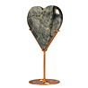 Labradoriet (paars) hart op goudkleurige standaard 13,1 x 14,5 x 1,7 cm | 673 gram Labradoriet (paars) hart op goudkleurige standaard 13,1 x 14,5 x 1,7 cm | 673 gram