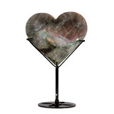 Labradoriet (paars) hart op zwarte standaard 10,2 x 11,2 x 1,4 cm | 318 gram Labradoriet (paars) hart op zwarte standaard 10,2 x 11,2 x 1,4 cm | 318 gram