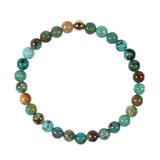 Turkoois armband met 14k gouden kraal | 6 mm Turkoois armband met 14k gouden kraal | 6 mm