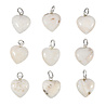 Scoleciet hanger hart 15 mm met zilveren oogje Scoleciet hanger hart 15 mm met zilveren oogje