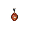 Zilveren hanger zonnesteen | ovaal facet 1,6 x 1,2 cm Zilveren hanger zonnesteen | ovaal facet 1,6 x 1,2 cm