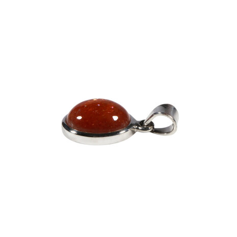 Zilveren hanger zonnesteen | ovaal 1,4 x 1 cm Zilveren hanger zonnesteen | ovaal 1,4 x 1 cm