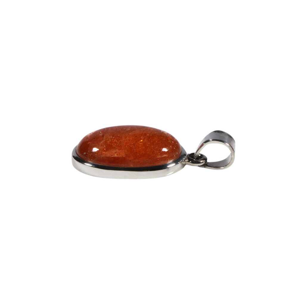Zilveren hanger zonnesteen | ovaal 2,1 x 1,3 cm Zilveren hanger zonnesteen | ovaal 2,1 x 1,3 cm