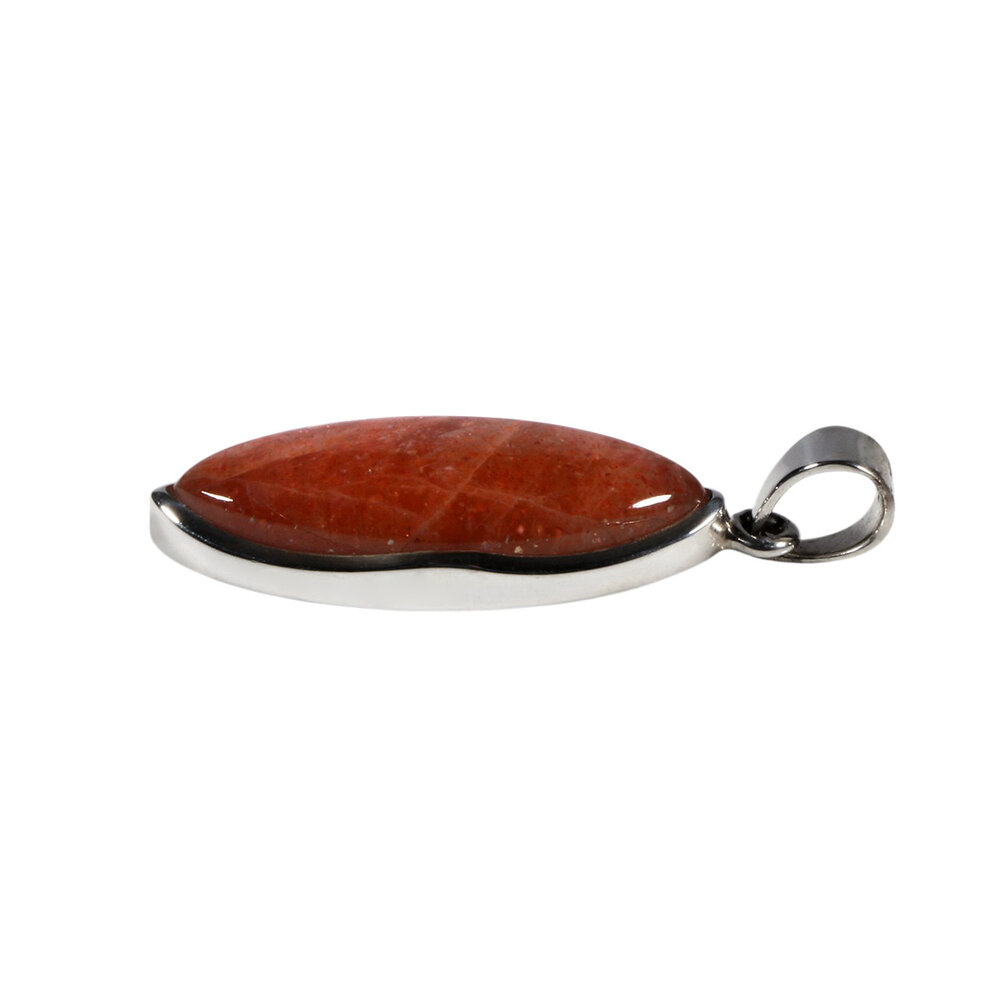 Zilveren hanger zonnesteen | markies 3,1 x 1,3 cm Zilveren hanger zonnesteen | markies 3,1 x 1,3 cm
