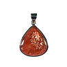 Zilveren hanger zonnesteen | driehoek 2,6 x 2,3 cm