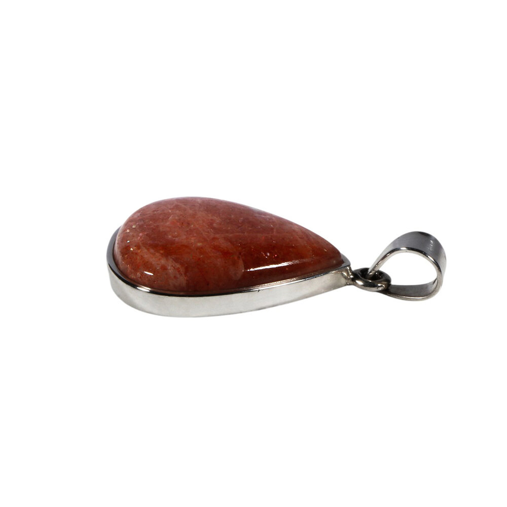Zilveren hanger zonnesteen | driehoek 2,6 x 2,3 cm