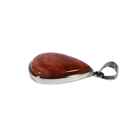 Zilveren hanger zonnesteen | driehoek 2,6 x 2,3 cm