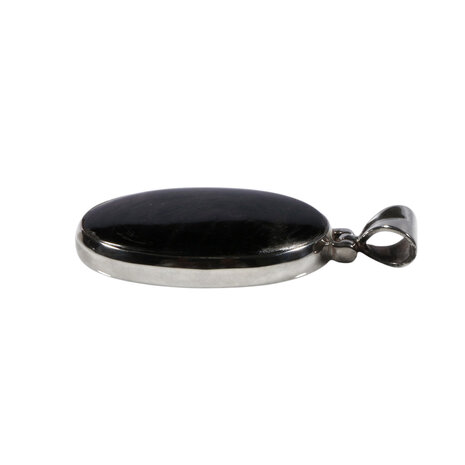 Zilveren hanger hyperstheen | ovaal 3 x 1,9 cm Zilveren hanger hyperstheen | ovaal 3 x 1,9 cm