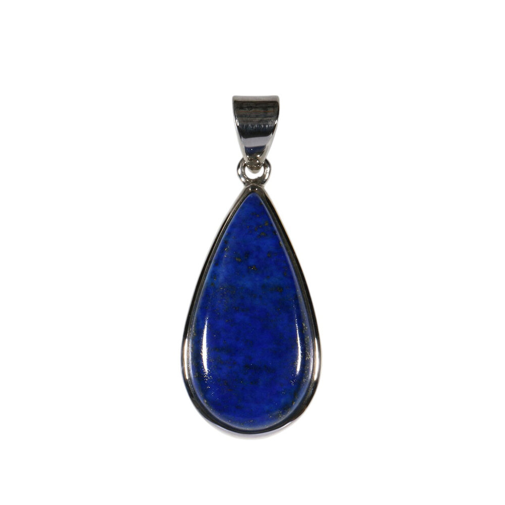 Zilveren hanger lapis lazuli | druppel 2,9 x 1,5 cm Zilveren hanger lapis lazuli | druppel 2,9 x 1,5 cm